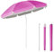 BESCH Sombrilla de Playa 200cm Inclinable Antiviento Impermeable Protección Solar UV50+ Octagonal - Sombrilla Parasol para Terraza, Playa, Patios, Jardines (Rosa, 200cm)
