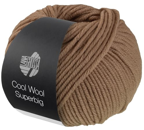 LANA GROSSA Meilenweit Superbig | Pure extrafeine Merinowolle, waschmaschinenfest und filzfrei | Handstrickgarn aus 100% Schurwolle (extrafine) | 50g Wolle zum Stricken% Häkeln | 80m Garn FB 38