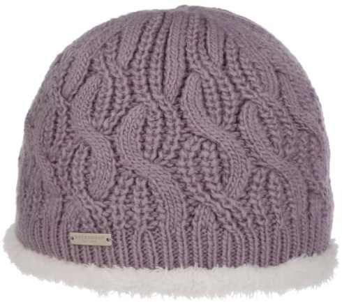 Seeberger Landesta Faux Fur Edge Strickmütze Damenmütze Wintermütze Beanie Damen - mit Futter Herbst-Winter Winter
