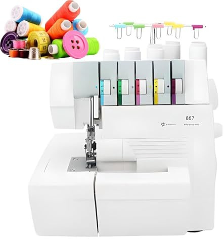 Macchina da cucire overlock, tagliacuci a punto di copertura for impieghi gravosi con capacità di punti multipli 2-3-4-5, tagliacuci elettrica a punto annodato con trappola di rifinitura e piedini
