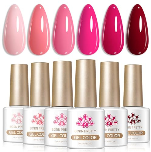 Born Pretty UV Nagellack Neon Hot Pink - Gel Nagellack Frühling Sommer UV Lack Maniküre und Nagelkunst DIY zu Hause
