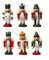 Buzz Traditional Wooden CHRISTMAS NUTCRACKER SOLDIER Decoration/Christmas Tree Decoration - SET OF 6-6cm