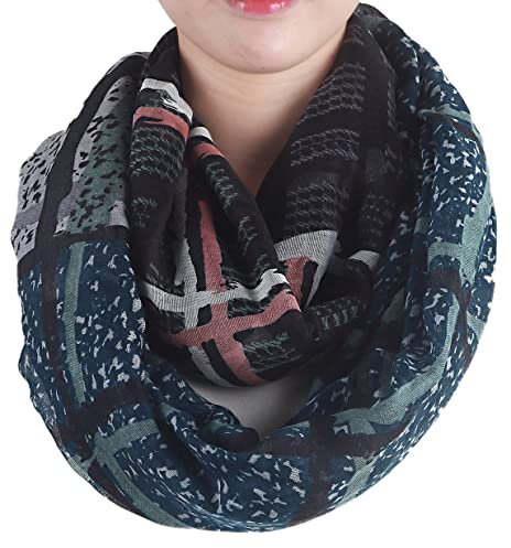 Gil SSC XXL LOOP SCHAL SCHLAUCHSCHAL RUNDSCHAL HALSTUCH TÜCHER AUSWAHL HERBST WINTER 2017-2018 (Karo Leo Blau Schwarz Weiß Rosa)