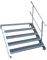 5 Stufen Stahltreppe mit einseitigem Geländer/Breite 110cm Geschosshöhe 70-105cm / Robuste Außentreppe/Wangentreppe/Stabile Industrietreppe für den Außenbereich/Inklusive Zubehör