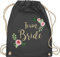 Turnbeutel Rucksack - Team Bride I Crew Bride Tribe - Unisize - Dunkelgrau - junggesellinnenabschied braut turn beutel jungesellinnenabschied frau outfit jungesellenabschied blätter stoffbeutel