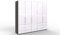 WIEMANN Loft Kleiderschrank, Schlafzimmerschrank, Gleittürenschrank, Drehtürenschrank, mit Schubladen, Glas weiß, Havanna, B/H/T 250 x 216 x 58 cm