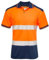 shelikes Mens Hi Vis VIZ Visibility Polo Contrast 2 Two Tone Workwear Tshirt Tee Top [Orange CPK 3XL]