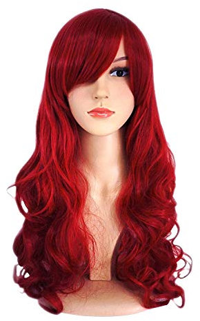 ATAYOU® Peluca Sintética Roja Ondulada Larga Para Mujer Halloween Y Disfraz De Fiesta