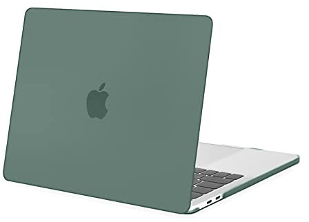 MOSISO Custodia Compatibile con MacBook PRO 13 Cover M2 M1 2025 2024 2023 2022-2016 A2338 A2289 A2251 A2159 A1989 A1706 A1708 con/Senza Touch Bar, Case per MacBook PRO 13,3 Pollici, Mezzanotte Verde