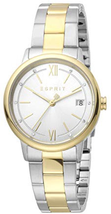 ESPRIT ES1L181M0115 Kaya Ladies Silver Gold Uhr Damen-Uhr Bicolor Datum