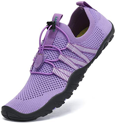 SAGUARO Damen Badeschuhe Frau Wasserschuhe Schnell Trocknend Aquaschuhe Strandschuhe rutschfeste Surfschuhe Schwimmschuhe Purple 38 EU