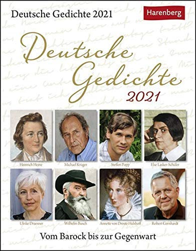 Deutsche Gedichte - Kalender 2021 - Harenberg-Verlag - Tagesabreißkalender mit Poesie für jeden Tag - 13 cm x 15,8 cm