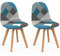 IDMarket - Lot de 2 chaises scandinaves SARA Motifs patchworks Bleus