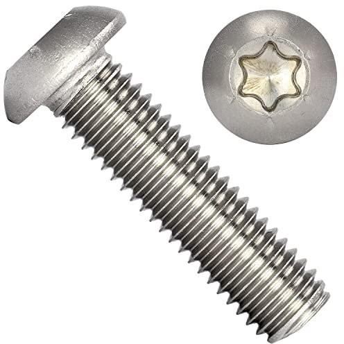 OPIOL QUALITY® Linsenkopfschrauben Innensechsrund (TORX) ISO 7380 M8x20 mm aus Edelstahl A2 V2A (100 Stück) Linsenschrauben Flachkopfschrauben Linsenkopf Flachkopf Schrauben