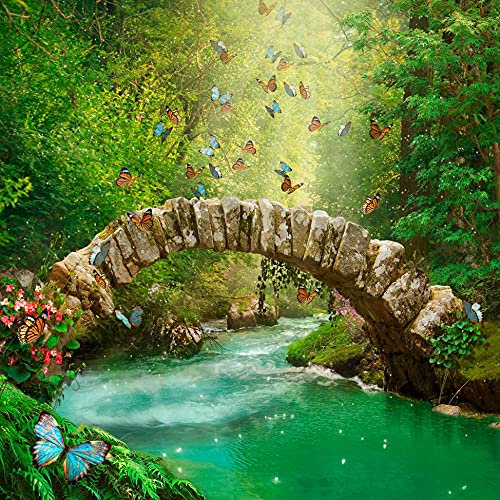 marburg Tapete grün braun Vliestapete Glööckler Jungle RTL Natur Dschungel Wald Fluss Miniposter für Schlafzimmer Wohnzimmer oder Küche 1,60 x 1,60m 33424
