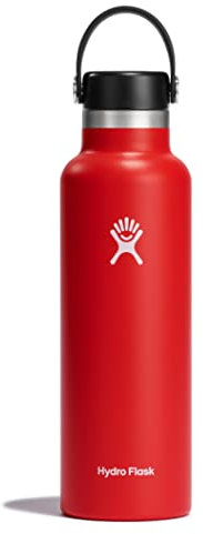 HYDRO FLASK - Trinkflasche 621ml (21oz) - Isolierte Wasserflasche aus Edelstahl - Sportflasche mit auslaufsicherem Flex Deckel & Gurt - Thermoflasche Spülmaschinenfest - Kleine Öffnung - Goji