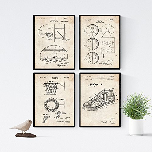 Vintage-Poster-Set mit Balonceto-Patenten, Poster-Set mit alten Erfindungen und Patenten, wählen Sie die Farbe, die Sie lieben