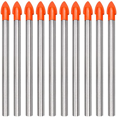 10 PCS 6mm Punta per Vetro Professionali Punte Gres Porcellanato per Piastrelle,Plastica Dura,Vetro (Arancia)