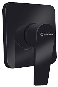 SOLVEX Unterputz Duscharmatur Quadrat Unterputz Armatur - Unterputzventil 1/2 inkl.Grundkörper aus Messing - Einhebelmischer für Unterputz-Dusche,Mattschwarz.SP-90004-N