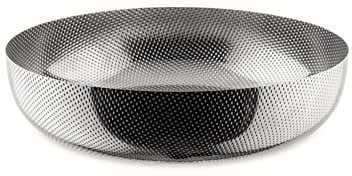 Alessi Extra Ordinary Texture JM17/24 T - Minimal Design Round Basket in 18/10 Stainless Steel with Decorations, Embossed granules, 24 cm