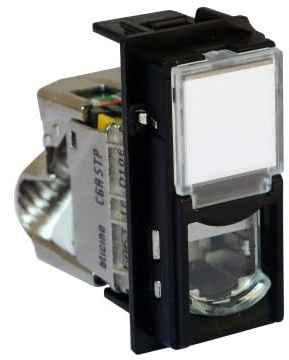 Bticino LIVING NOW CONNECTOR RJ45 CATEGORY 6A STP CONNECTION TYPE TOOLLESS IDC 1 COLOR FORM BLACK KG4279C6AS