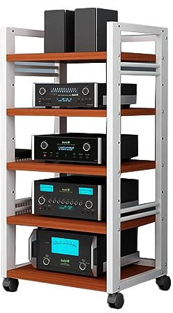 YCOVSFP 5-stufiger AV-Medienschrank, Eck-Audio-/Video-Medienschrank Aus Holz, Geeignet for Zuhause/Büro/Audio-Video/DJ/Theater