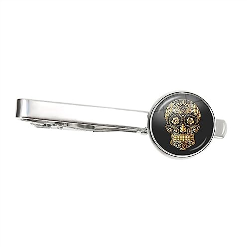 Pinces à cravate for hommes, pince à cravate personnalisée, pinces à cravate Vintage squelette for hommes, pinces à cravate rondes en verre avec tête de mort, chemise de mariage, costume, accessoires