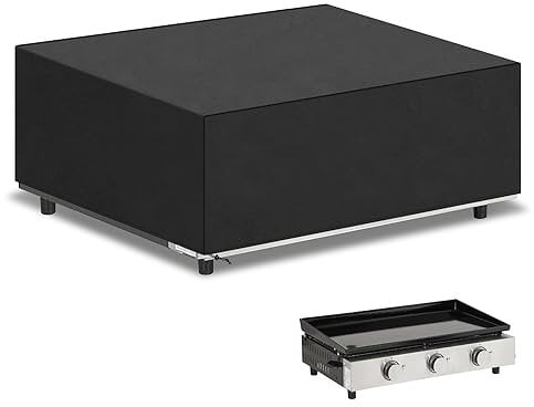 VANSHEIM Funda Plancha Gas Funda Barbacoa Gas Exterior Impermeable Funda para Exterior Plancha Protector Barbacoa Exterior Resistente al Viento 420D Tela Oxford 80x60x25cm