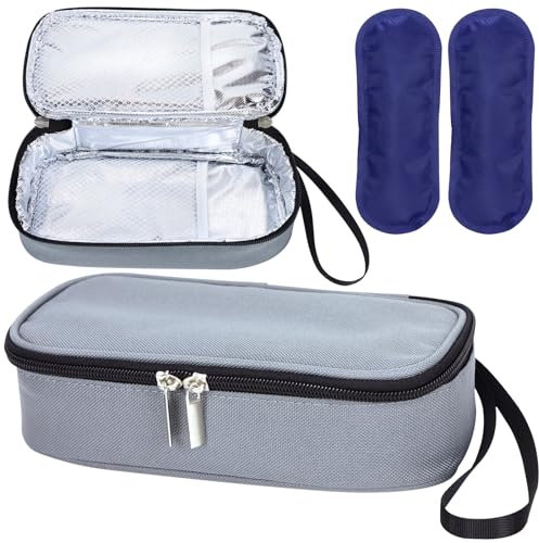 ISUSSER Muttermilch-Kühltasche mit Eisbeutel, tragbare isolierte Muttermilchaufbewahrung, Kühltasche, kleine stilvolle Muttermilch-Aufbewahrungstasche, Kühltasche mit Handschlaufe, für 3–5 Beutel