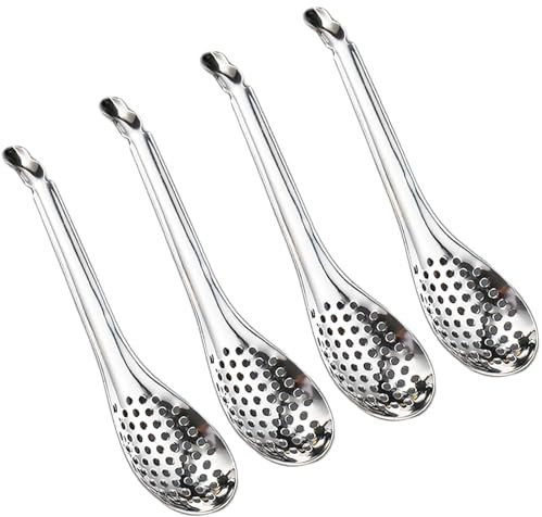 4 cucharas de esferificación, cuchara de caviar de acero inoxidable, cucharas pequeñas ranuradas para sacar aceitunas para tarro, barra de gastronomía molecular, cuchara de huevo de cocina