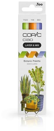 Copic Ciao LAYER & MIX Botanic Palette, Marker Set mit 3 verschiedenen Farben, Layoutmarker mit jeweils einer mittelbreiten und einer Brush-Spitze
