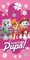 Jerry Fabrics Kinder Marshall Skye Everest Hunde Handtuch, Strandtuch, Badetuch Playtime Pups! Pink 70 x 140 cm, 100% Baumwolle