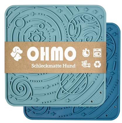OHMO Tapis de Léchage Chien, Tapis de lechage pour Chiot Chat(Grande, 2 Paires Inspiré par Ciel étoilé, pour soulager l'anxiété de l'animal, Silicone de qualité Alimentaire