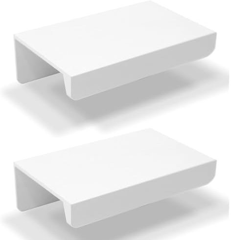 SYZOW 6 Stück weiß Schrankgriffe Versteckt Modernes Möbelgriffe, für Schlafzimmer Küche Kleiderschrank Bohrlochabstand 64mm