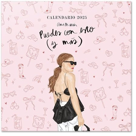 Grupo Erik Kalender 2025 Wandkalender 2025 Ana Marin Kalender 2025 Familienplaner 30 x 30 cm 12 Monate Jahreskalender Familienkalender 2025 - Nur auf Spanisch, Pink