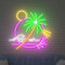 HFHungkeong Großes Neonschild Sonnenuntergangs Palme LED Acryl Sommerwellen Neonlicht mit Dimmbarem Schalter, Bar Neonlichtschild für Bar, Geschäft, Kaffee, Hotel, Club, Party, Geschenke für Freunde