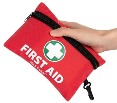 Medi Quick 110 piezas: kit de primeros auxilios de primera calidad, para el trabajo, viajes, mochileros, kit médico, un imprescindible para cualquier persona que busque un primer auxilio para el hogar