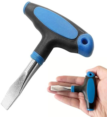T-Handle Screwdriver, 10cm Carbon Steel Flat Head Screwdriver Easy to Use Ergonomic Handle Flat Head Slotted Screwdriver with ABS Handle for Slotted Screws On Quick Release Plates or Camera Tripod