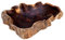 Brillibrum Cuenco de madera de teca de diseño natural con raíces de teca, cuenco decorativo para joyas, madera de raíz maciza, hecha a mano