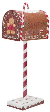 Timstor Mailbox Buca delle Lettere Babbo Natale Pan di Zenzero 14,5x36cm Metallo Decorazione Natalizia