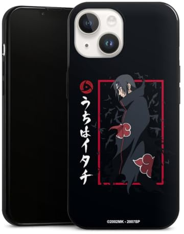 Slim Case extra dünn kompatibel mit Apple iPhone 14 Silikon Handyhülle schwarz Hülle Itachi Uchiha Offizielles Lizenzprodukt Naruto Shippuden