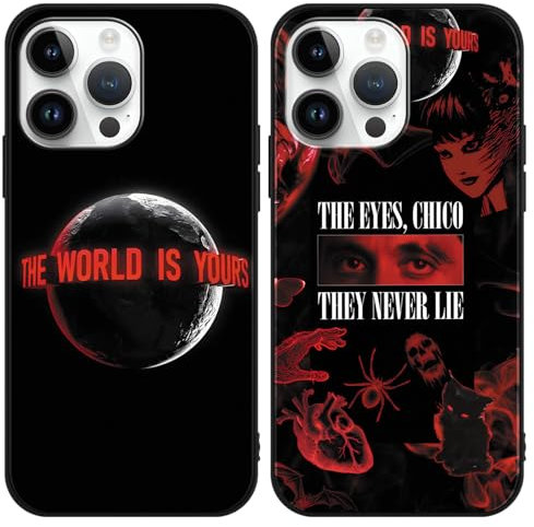 Yimctoie 2 Stück Karikatur Handyhülle für iPhone 16 6.1, Weich TPU Silikon Stoßfest Schutzhülle mit Anime Scarface Muster Design Case Mode Lustig Anti-Kratzen Cover, Eyes
