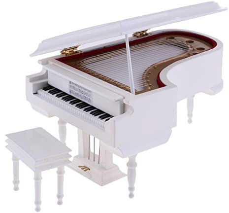 EHJRE Modell Dekorative Kreative Musik + Simulation Modellierung Miniatur Klavier für Desktop Geburtstag Dekoration Ornament Geschenke, Weiß