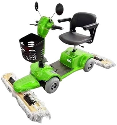 BOOZXCV Walk-Behind Outdoor Hand Push Floor Sweeper Driving Electric Dust Cart, Commercial Floor, Property Factory Workshop, Cleaning Vehicle (Green)