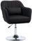 HOMCOM Sessel Loungesessel mit Armlehne, Lendenkissen, Gepolstert Relaxsessel mit Metallrahmen, Leinenoptik, Höhenverstellbar Drehstuhl für Schlafzimmer, Wohnzimmer, Schwarz