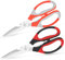 Vutyvve Kitchen Scissors, Stainless Steel Blades, Soft Grip, Multifunctional Kitchen Scissors Set, Red Black/Orange Grey, Set of 2