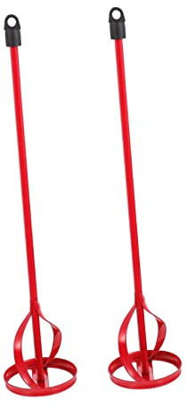2 Stück Farbrührstab aus Hochkohlenstoffstahl, Rot 40x8, 5 Cm | Handbetrieb, Geeignet für Seife und Gummimischung, für Eimer, Robustes Rührzubehör