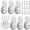 FLEXNOVA Kleiderstange Halterung, 6 Stück Kleiderstangenhalter, Oval Schrankrohrlager Metall Kleiderstangen Halterung Schrank mit 18 Schrauben Schrankrohrhalter für Ovale Schrankrohre 15mm