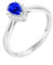 Tolldek Weißgold 18K 750 Freundschaftsringe Echt Goldschmuck, Damen 4 Klaue Pärchen Ringe mit Labor Erstellt Saphir 0.58ct Blau, Verlobungsring Au750 Gold mit Moissanit, Gr.56 (17.8)