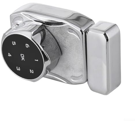 Advokingtap Cerradura de seguridad electrónica de cristal con contraseña digital para puerta corredera, pantalla de escaparate (tipo B, plateado)